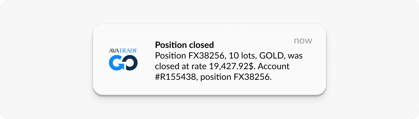 Market update transactional push notification